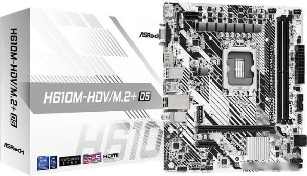 Материнская плата ASRock H610M-HDV/M.2+ D5